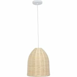 Best deal 😉 Elegant Designs Elongated Coastal Dome Rattan 12 In. Downlight Pendant ❤️