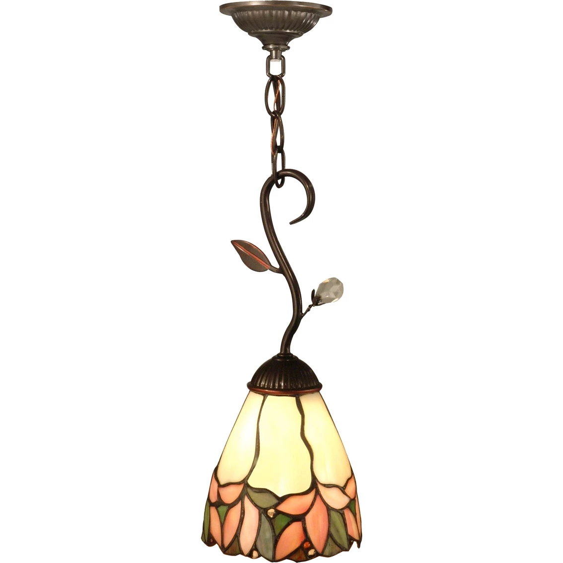 Hot Sale โญ Dale Tiffany 65 In. Springdale Lighting Tiffany Crystal Leaf Mini-Pendant ๐