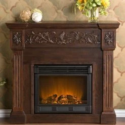 Deals 💯 SEI Calvert Carved Electric Fireplace 👍