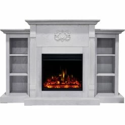 Cheap 🧨 Cambridge Sanoma Electric Fireplace Heater With 72 In. White Mantel ❤️