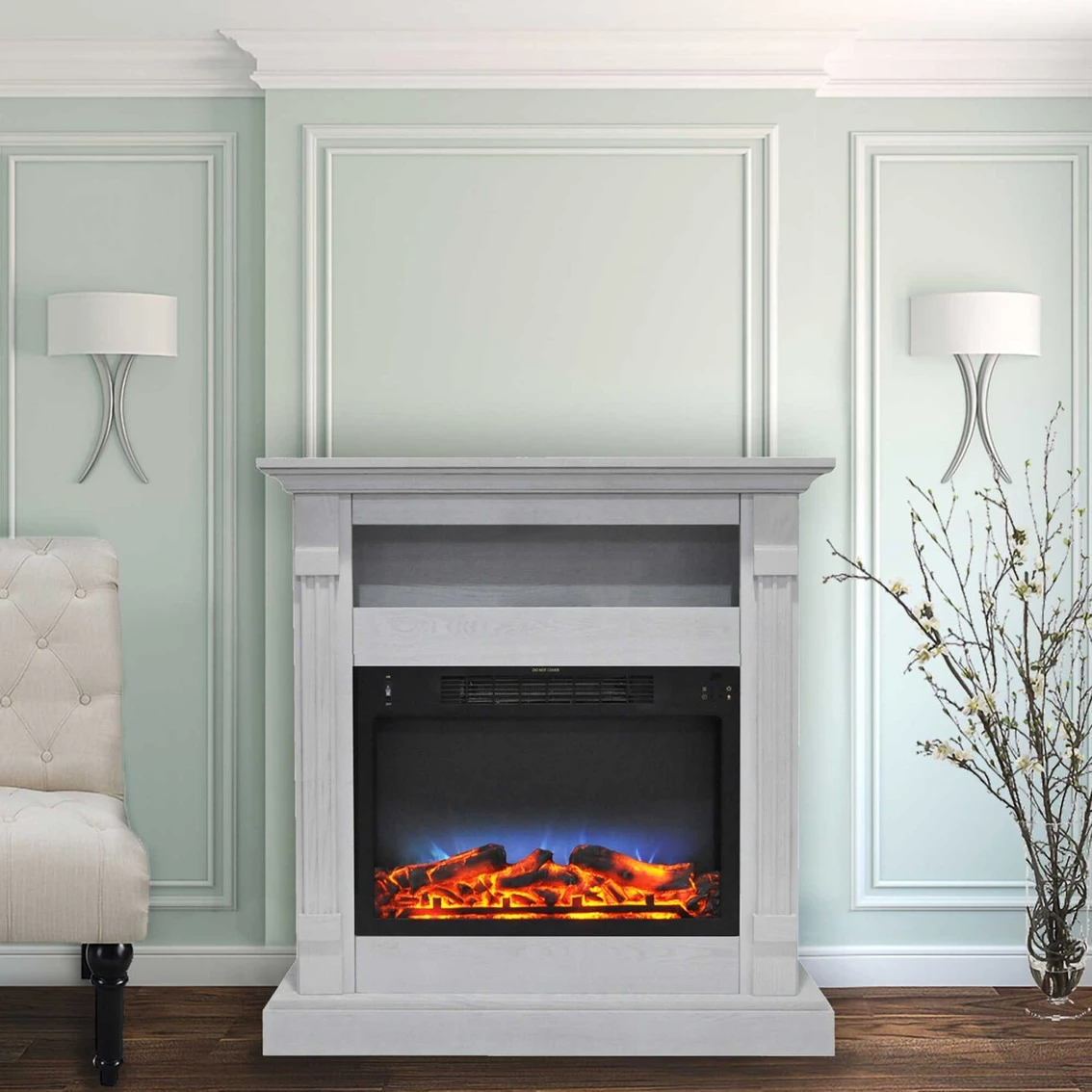 Best Pirce ๐งจ Cambridge Sienna 34 In. Electric Fireplace Multi Color LED Insert And White Mantel โ๏ธ - Image 6