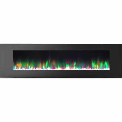 Cheapest 🔔 Cambridge 72 In. Wall Mount Electric Fireplace In Black With Multi Color Flames ❤️