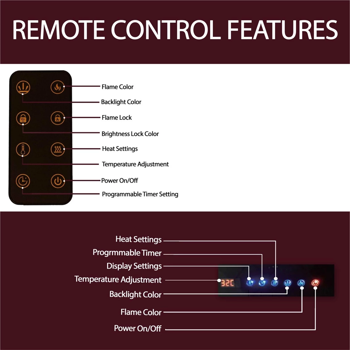 Cheapest 🔔 Cambridge 72 In. Wall Mount Electric Fireplace In Black With Multi Color Flames ❤️ - Image 5