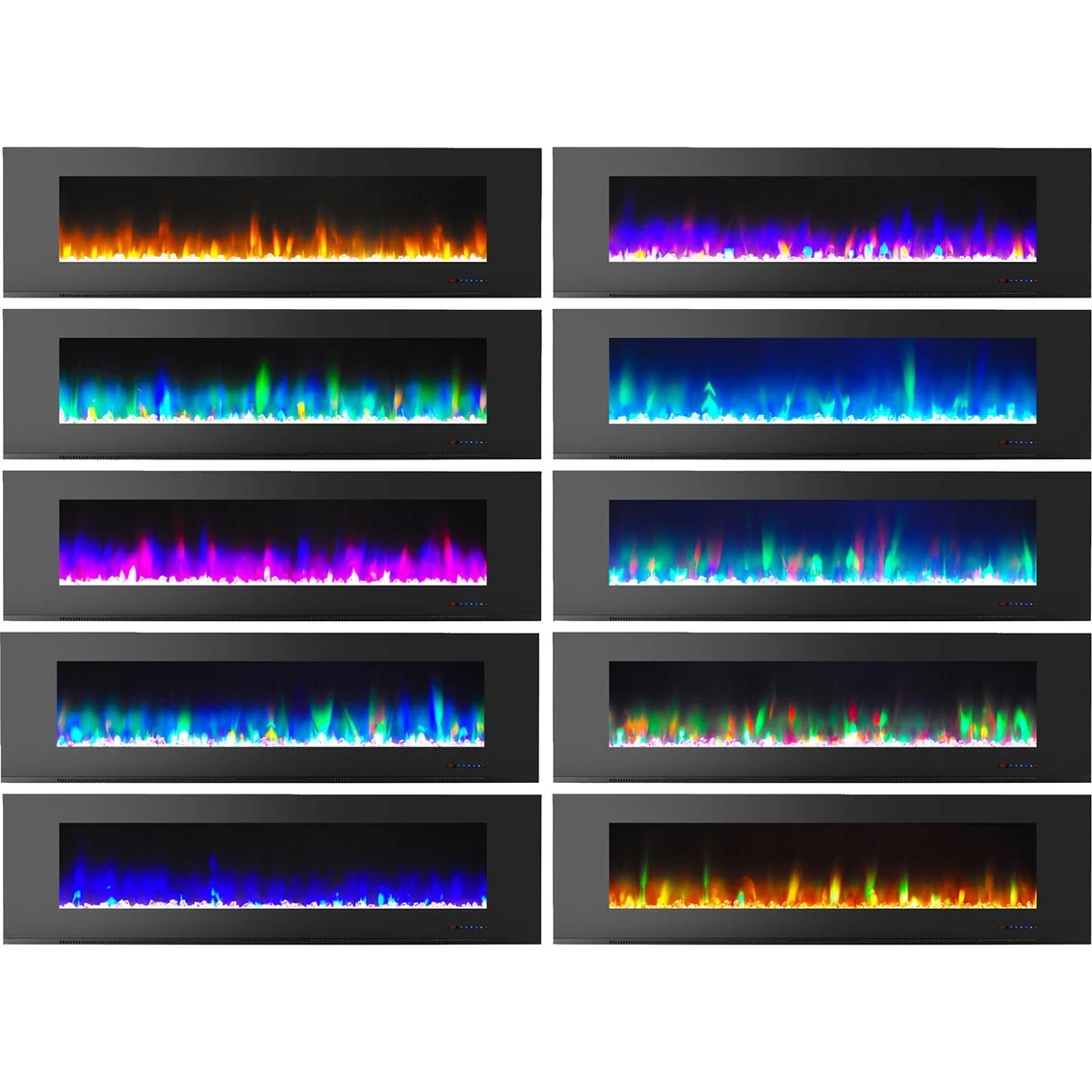 Cheapest 🔔 Cambridge 72 In. Wall Mount Electric Fireplace In Black With Multi Color Flames ❤️ - Image 9