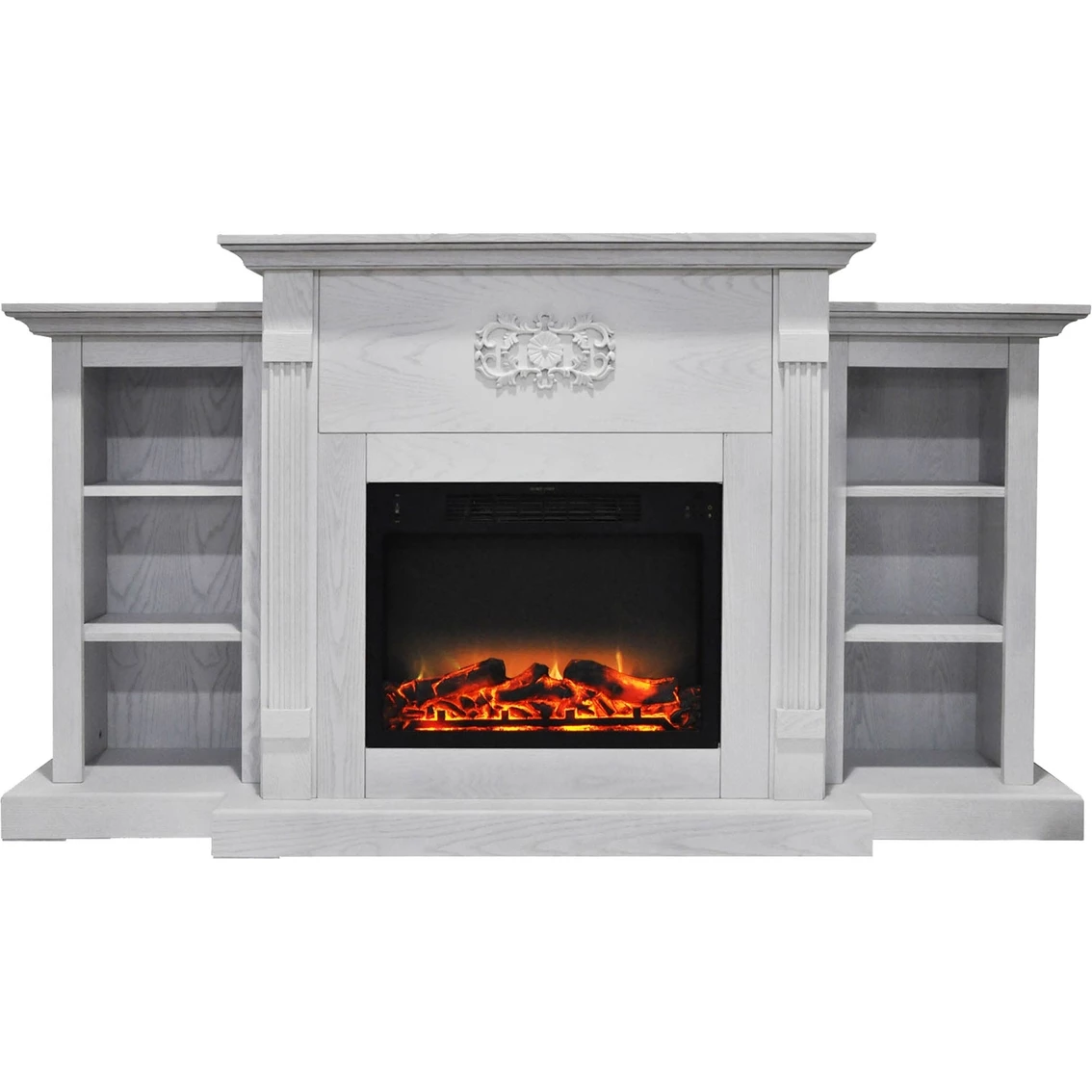 Best reviews of โ Cambridge Sanoma 72 In. Electric Fireplace In White With Built In Bookshelves ๐